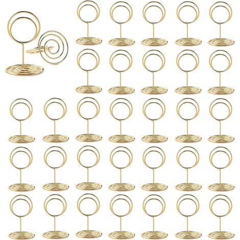 30er-Pack Tischkartenhalter mit Clips, Memohalter, Tischkartenhalter für Hochzeiten, Geburtstage, Partys (rund) (1/5)