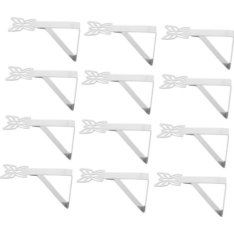 12pièces Lot de Pinces pour Nappe Fixations Acier Robuste Adaptées Intérieur Extérieur Empêchant Glissement Nappes (1/5)