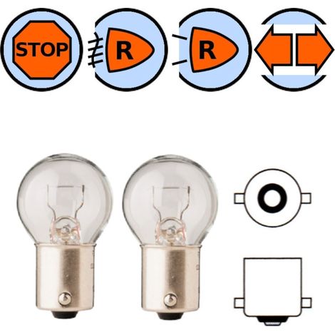 2x Ampoule 12V 15W BA15S transparente gros globe Feu Position Avant Clignotant Projecteur Eclairage Voiture Tracteur Véhicule Lampe Phare (1/2)
