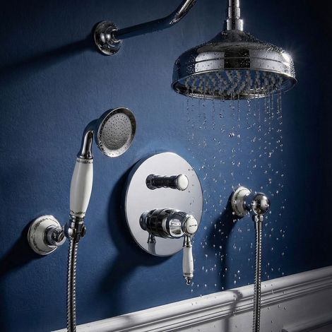 Ensemble de douche encastré PaulGurkes Nostalgie Retro Antique - Système de douche en céramique