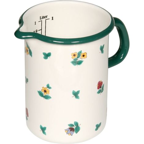 Riess Küchenmaß Ø10cm 1L Gmundner Streublumen Emaille