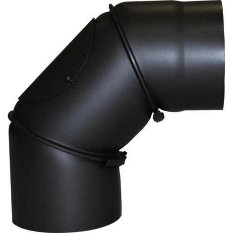 Bogen 90 Senotherm, schwarz 2 mm, mit Tür 130 mm