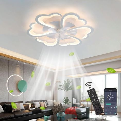 Ventilateur De Plafond avec Éclairage LED - Plafonnier Fleur à 6 Vitesses avec Télécommande Silencieux Dimmable, Minuterie pour Lampe De Salon (1/5)