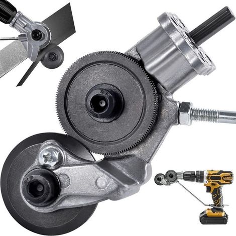 Ouylaf Grignoteuse de tôle pour perceuse électrique Coupe précise fer, acier, cuivre, aluminium Compatible 12V/21V Installation rapide (1/5)