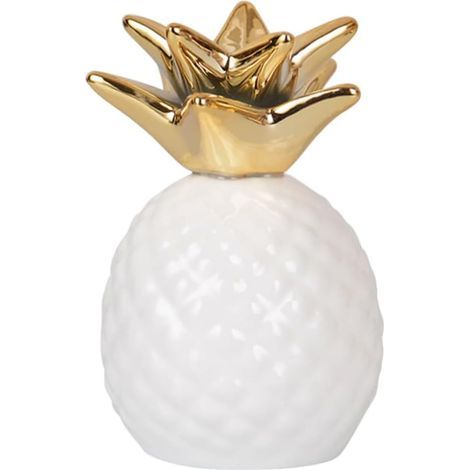Tirelire Ananas en Céramique - Déco Moderne Résine Blanche (1/5)