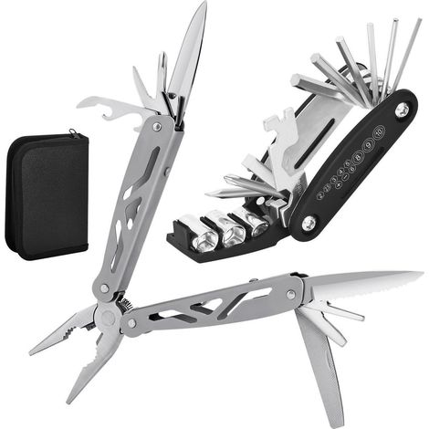 Kit d'outils multifonctions pour vélo avec pinces, tournevis et clés Allen