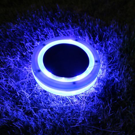 LIFCAUSAL - Lampe solaire étanche pour piscine et jardin, éclairage LED extérieur avec détecteur de mouvement pour pelouse, lumière bleue (unité) (1/5)
