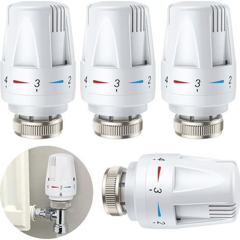 4pcs Tête de radiateur thermostatique, Tête thermostatique, raccord M30 x 1,5,Tête thermostatique Intelligente pour Thermostat Intelligent et Pack Chauffage collectif (1/5)