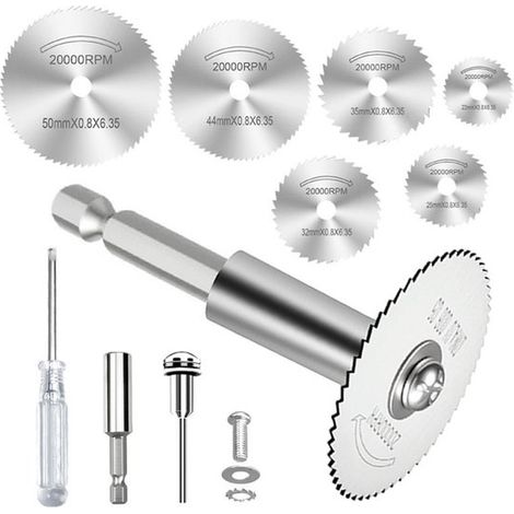 Disco abrasivo para taladro - Disco abrasivo para herramienta rotativa - 6 hojas de sierra y extensión (1/5)