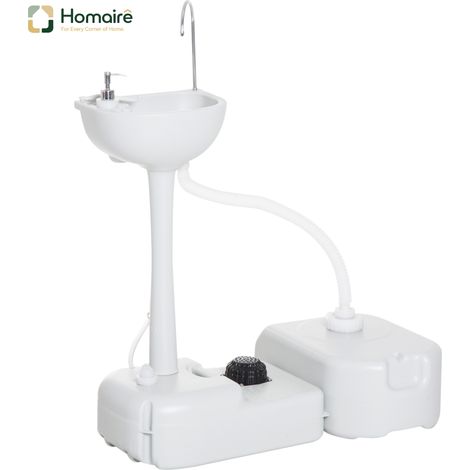 HOMAIRE Camping Waschbecken 17L en HDPE hellgrau avec Auffangbehälter pour Outdoor