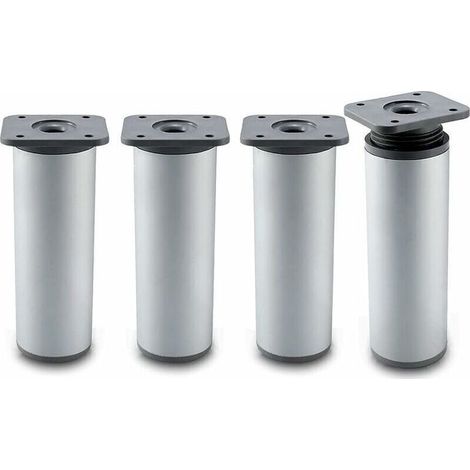 Pieds de meuble de salle de bain lot de 4 – Hauteur réglable 20-22 cm – Forme ronde ø4 cm (1/3)