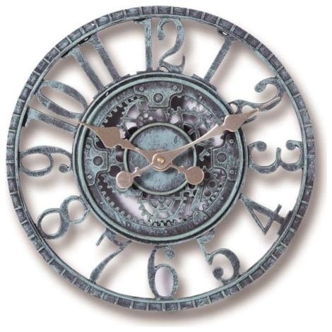 Horloge murale d'extérieur pour jardin, décoration ornementale, engrenages creux, horloge suspendue (1/2)