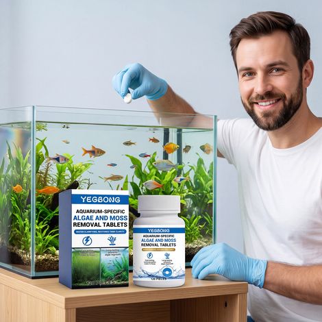 Spezielle Algen- und Moosentfernungstabletten für Aquarien zur täglichen Wasserreinigung und Algenbekämpfung – 120 Stück -- DE (1/5)