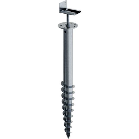 Vis de Fondation SPIRAL - Pour Terrasse - Hauteur : 80 cm - Support en L inclus - Fixation Sans Beton