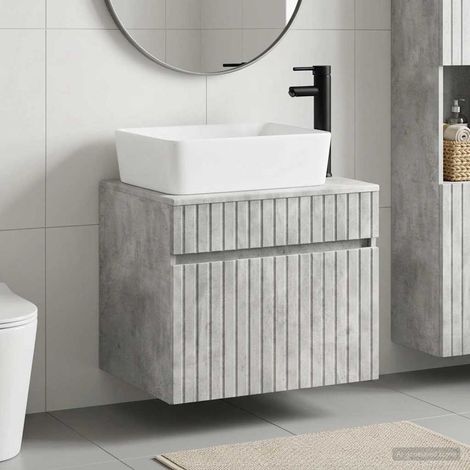 vidaXL Set di mobili per il bagno Grigio Cemento Legno ingegnerizzato (1/5)
