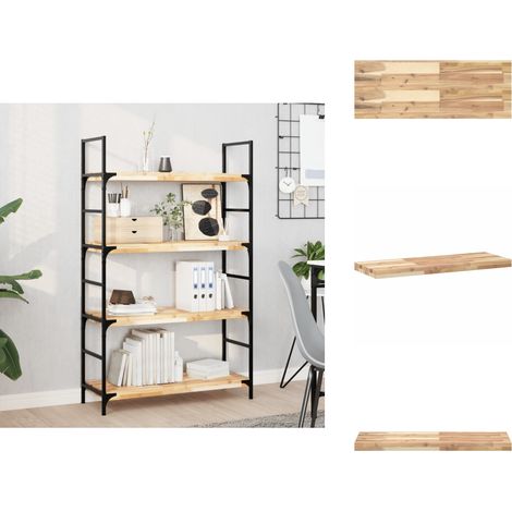 Schweberegal 100x30x4 cm Massivholz Akazie Unbehandelt - Wandregal - Holzkasten - Dekorationselement - Regal DIY - Regal Design (1/5)