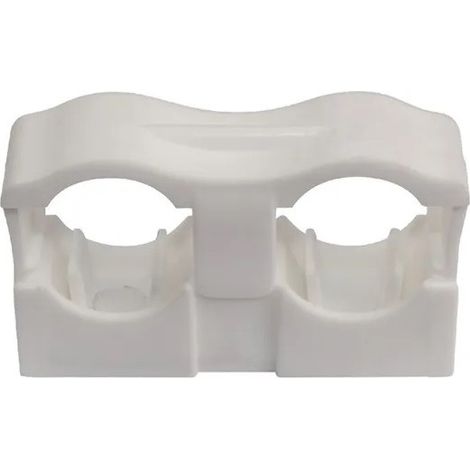 Collarino di fissaggio doppio Nicoll COLLCLIP® per multistrato rame PER in PVC bianco 100 pezzi