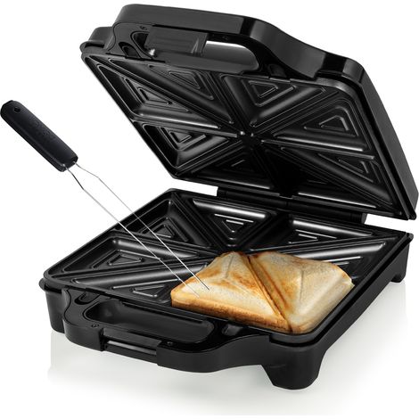 Sandwichmaker & Gabel für 4 Sandwiches 27,8x25,6cm, 1600W (1/5)