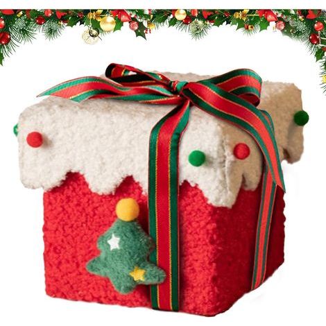 Scatole di caramelle di Natale, sacchetti di caramelle per le feste, piccole scatole per dolciumi, graziose scatole di caramelle, scatole regalo festive, scatole per dolciumi in cartone e lana d'agnel (1/4)