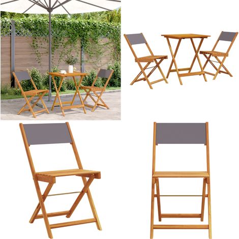 Ensemble de bistro 3 pcs anthracite tissu et bois massif - Meubles De Jardin - Salon De Jardin - Ensemble De Bistro - Mobilier Extérieur - Acacia Massif - Home & Living (1/5)