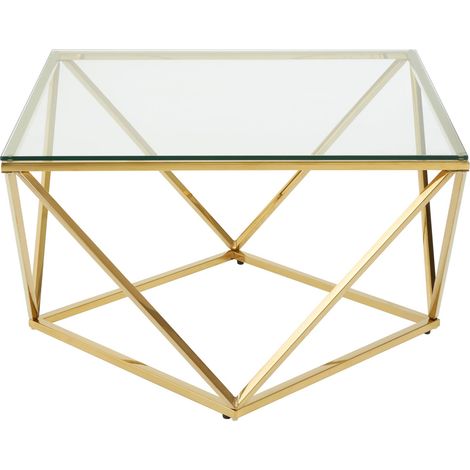 Interiors by Premier Geometric Gold Finish Twist End Table, Quirky Twist Design Statement Side Table, Aesthetic Lounge Side Table (1/4)