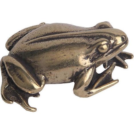 1 figurine miniature de grenouille rétro en cuivre, décoration adorable pour la maison ou le bureau-3.9X3.65cm-Golden (1/3)