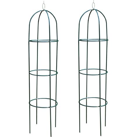 Set of 2 Metal Garden Obelisks (1/5)