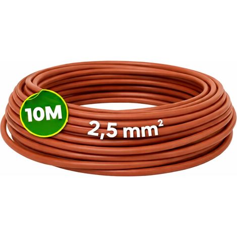 WEBMATEL Cable Eléctrico Flexible 2,5 mm² 10 m H07Z1-K Unipolar Libre Halógenos Marrón (1/5)