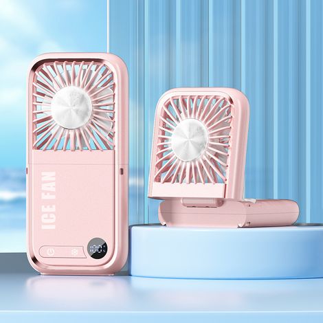 Ventilateur personnel portable, ventilateur de poche silencieux, accessoire de voyage, ventilateur rafraîchissant pliable (rose) (1/5)