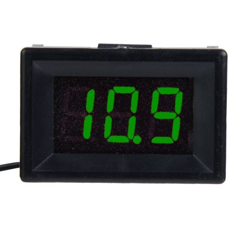 Voltmètre numérique 0,36 pouces, deux fils, DC 2.4-30V, affichage LED, voltmètre étanche (vert) (1/5)