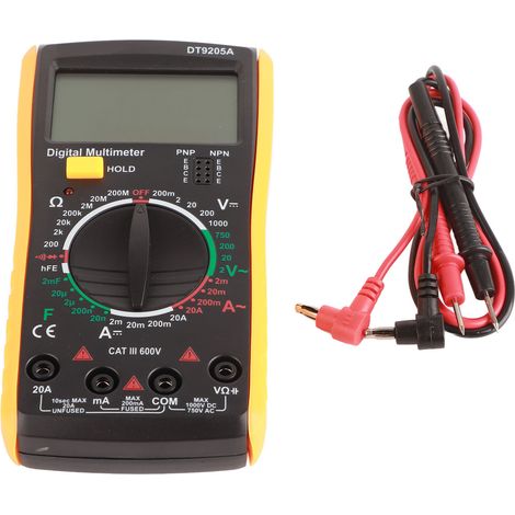 Multimètre Numérique DT‑9205A Portable avec Écran LCD pour Tests Électriques (1/5)