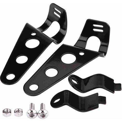 2 soportes para faros de motocicleta para horquillas Racer de 28 mm a 34 mm, compatibles con Honda y Kawasaki (negro) (1/5)