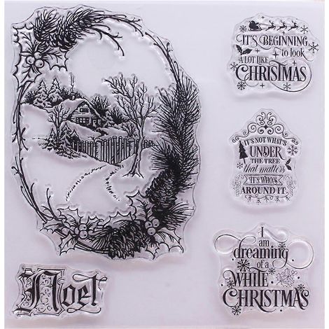 Weihnachtshaus-Silikonstempel, transparent, zum Selbermachen, Scrapbooking, Prägen, Fotoalbum, Dekorieren von Papierkarten