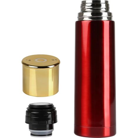 Gourde isotherme en forma de douille de balle, acier inoxidable, 750 ml (rouge) (1/5)