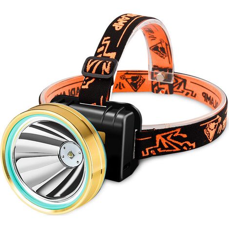 Lampe Frontale Puissante LED solaire Rechargeable Modes avec Câble USB Strong Imperméable Antichoc Lampe de poche pour Randonnée Course Camping en plein air (1/5)