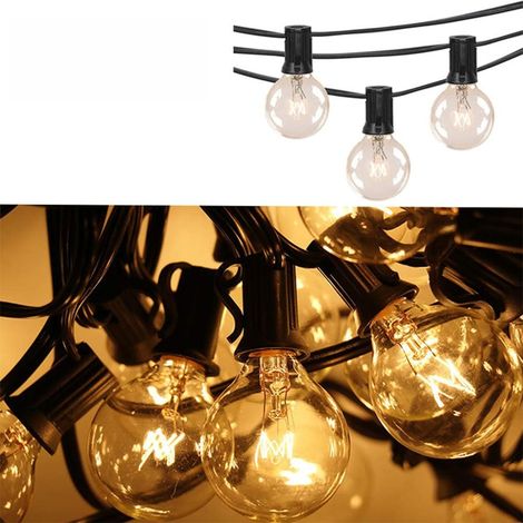 7,5 mètres Guirlande lumineuse exterieur- G40 guirlande guinguette exterieur Imperméable guirlande ampoule vintage avec 25 ampoules de globe, guirlande lumineuse mariage guirlande fete exterieur (1/4)