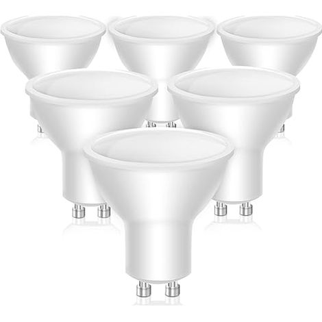 QAZQA Ampoules LED GU10, 5W équivalent 40W, 400lm, Blanc Chaud 3000K, 120° Larges Faisceaux, Ampoules LED Spot, Lot de 6