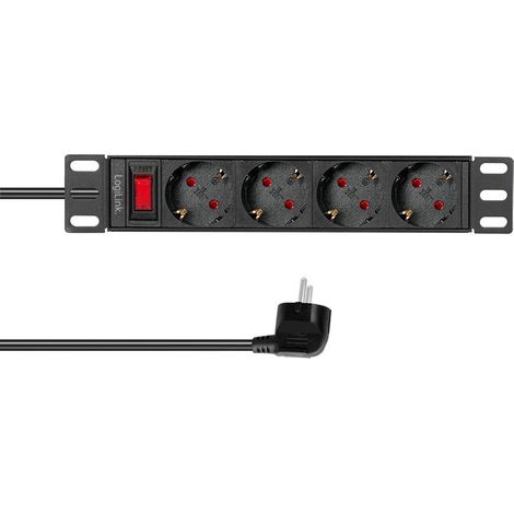 Logilink Steckdosenleiste 4-fach mit Schalter,10(1HE),2m (PDU4B01)