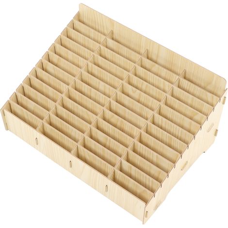 Boîte de rangement bureau 48 compartiments en bois stable bois synthétique présentoir multi-téléphones pour école (1/5)