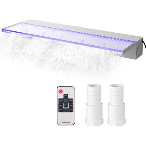 Vevor – Fontaine de piscine rectangulaire 89 cm – Cascade LED télécommandée – Acrylique résistant à la corrosion – Lumières 17 couleurs (1/5)