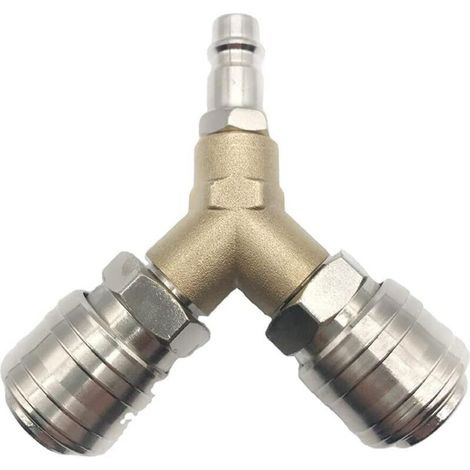 Distributeur d'air Comprimé, Connecteur d'air Comprimé, Interrupteur d'air Comprimé, Avec deux Connecteurs Filetés 1/4 Pouce, en laiton Antirouille (1/5)