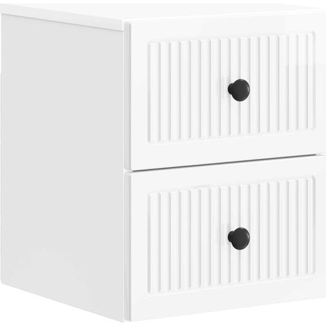 Mesita de Noche de Pared con cajón Brillante 33 x 34,5 x 40 cm vidaXL