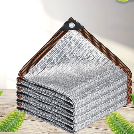 Rete ombreggiante riflettente in alluminio - 2 x 3 m - 99% di ombreggiatura - Estremamente resistente al calore - Con occhielli - Per auto, cani e campeggio - Argento (1/5)