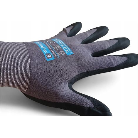 PRÄZISE und LANGLEBIGE Verken NitroFlex 9(L) Schaumstoff-Nitrilhandschuhe, 1 Paar