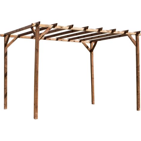 Pergola en bois MAGDALIE - 249 x 300 x 400 cm - 12 m²