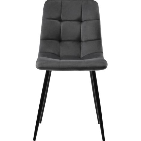 Rundes Esstisch-Set 5-tlg. 100 cm MDF und Metall mit 4 grauen Samtstühlen (1/5)