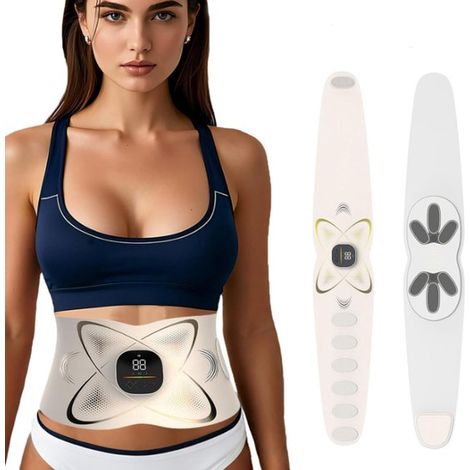 Bauchmuskelstimulator – Bauchgurt mit Wärmefunktion – Weiß (1/5)