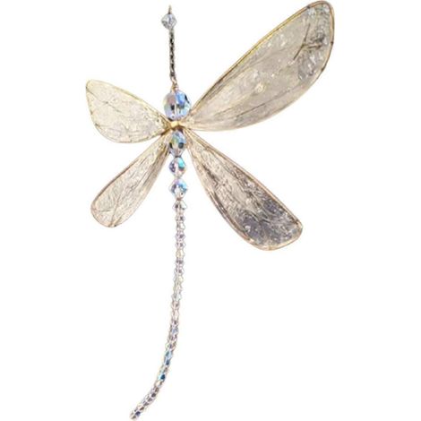 Décoration de fenêtre Libellule en cristal avec perles, ornement suspendu 15 x 15 cm (1/5)