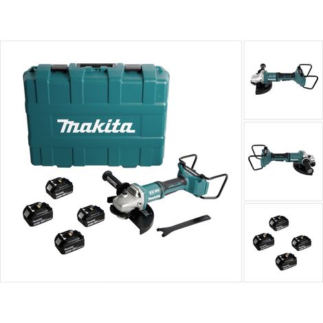 Amoladora angular sin cable Makita DGA 900 M4KX2 36V ( 2x18V ) 230mm sin escobillas + 4x batería 4,0Ah + Ezynut + maletín - sin cargador (1/5)