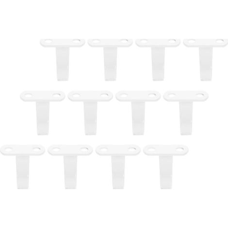 Lot de 12 crochets en fer blanc pour placards de cuisine